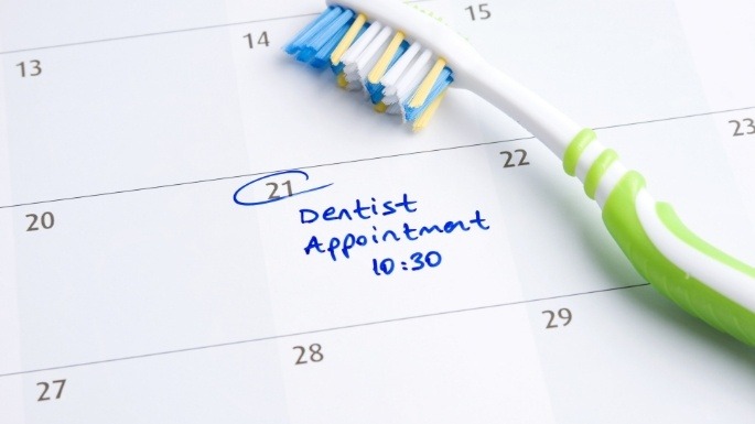 Calendar marking dental appointment date
